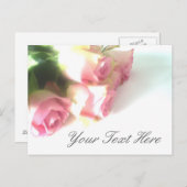 Roze rozen briefkaarten (Voorkant / Achterkant)