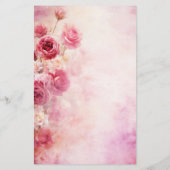  roze rozen briefpapier (Achterkant)