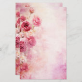  roze rozen briefpapier (Voorkant / Achterkant)