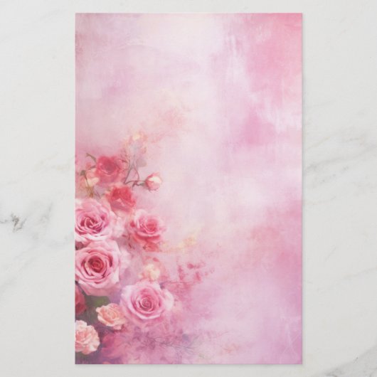  roze rozen briefpapier (Voorkant)