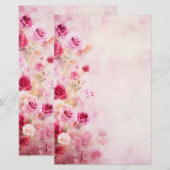  roze rozen briefpapier (Voorkant / Achterkant)