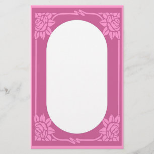 Roze rozen briefpapier