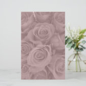 roze rozen briefpapier (Staand voorkant)