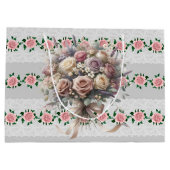 Roze Rozen Bruids Boeket Groot Cadeauzakje (Achterkant)