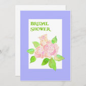  Roze Rozen Bruidsdouche Uitnodiging (Voorkant / Achterkant)