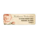 roze rozen bruiloft adresetiketten etiket (Voorkant)