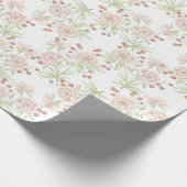Roze Rozen Bruiloft Cadeaupapier (Hoek)