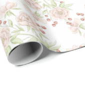 Roze Rozen Bruiloft Cadeaupapier (Rol Hoek)