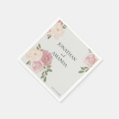 Roze Rozen Bruiloft Cocktail Servet (Hoek)