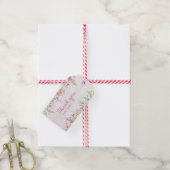 Roze rozen Bruiloft Dank u labels Cadeaulabel (Met Touw)
