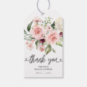 Roze Rozen Bruiloft Feest Cadeaulabel (Voorkant)