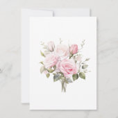 Roze Rozen Bruiloft Feest Dank Je Kaart (Achterkant)