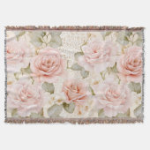 Roze Rozen Bruiloft Feest Deken (Voorkant)
