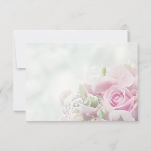 Roze rozen bruiloft Hartelijk dank Bedankkaart (Achterkant)