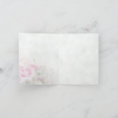 Roze rozen bruiloft Hartelijk dank voor uw foto Bedankkaart (Binnen)