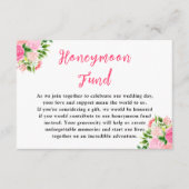 Roze Rozen Bruiloft Honeymoon Fonds Informatiekaartje (Voorkant)