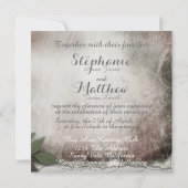 roze rozen bruiloft kaart (Achterkant)