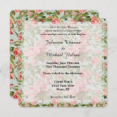  roze rozen bruiloft kaart (Voorkant / Achterkant)