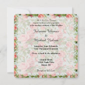  roze rozen bruiloft kaart (Voorkant)