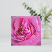 Roze Rozen Bruiloft Kaart (Staand voorkant)