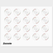 Roze Rozen Bruiloft Klassieke Ronde Sticker (Vel)