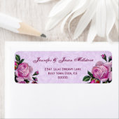  roze rozen bruiloft label (Insitu)