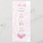  roze rozen bruiloft Menu kaart (Achterkant)