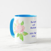   roze rozen bruiloft Mok (Voorkant links)