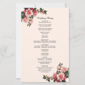  roze rozen bruiloft programma (Achterkant)