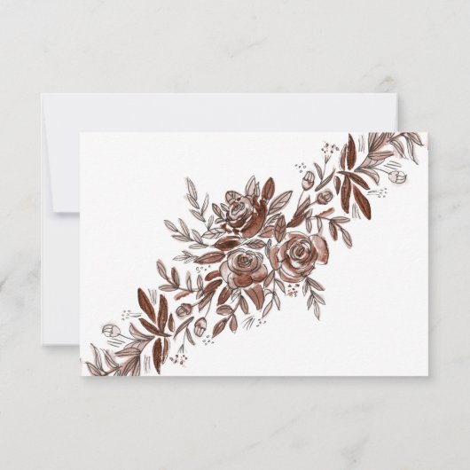 Roze rozen bruiloft reactie een maaltijdselectie RSVP kaartje (Achterkant)