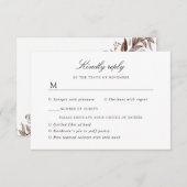 Roze rozen bruiloft reactie een maaltijdselectie RSVP kaartje (Voorkant / Achterkant)