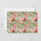  Roze Rozen Bruiloft RSVP Kaartje (Achterkant)