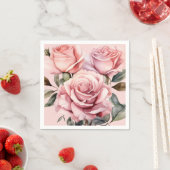 Roze Rozen Bruiloft Servet (Insitu)