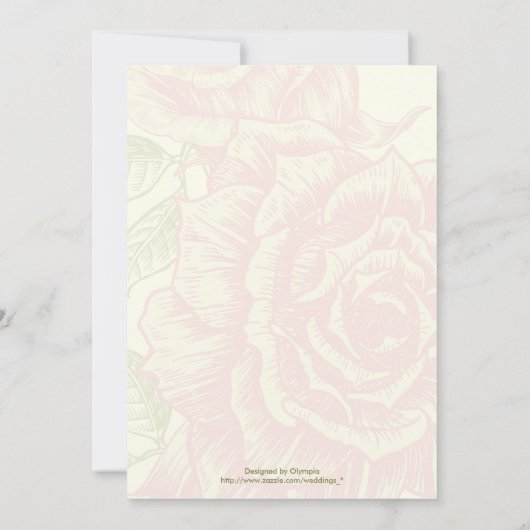  roze rozen bruiloft vrijgezellenfeest uitnodigen kaart (Achterkant)