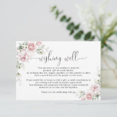 Roze Rozen Bruiloft Wishing Well Kaart (Staand voorkant)