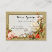  roze rozen bruiloft witte tulp visitekaartje (Voorkant)