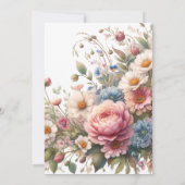 Roze Rozen Bruiloftsfeest Kaart (Achterkant)