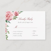 Roze rozen budget bruiloft RSVP-kaartbehuizing Informatiekaartje (Voorkant)