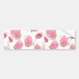 Roze rozen bumpersticker