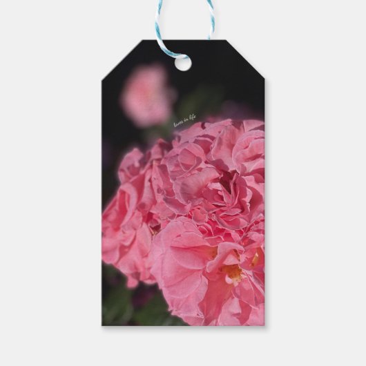 Roze rozen cadeaulabel (Voorkant)