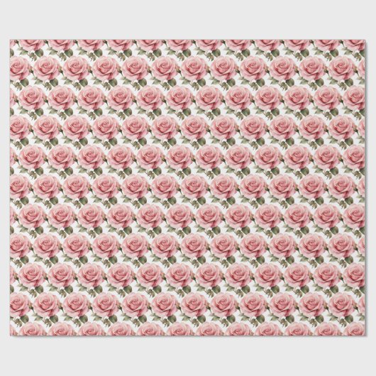 Roze rozen cadeaupapier (Vlak)