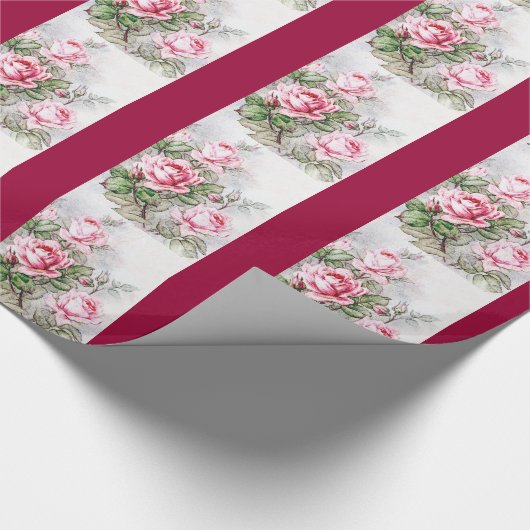  roze rozen cadeaupapier (Hoek)