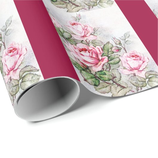  roze rozen cadeaupapier (Rol Hoek)