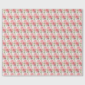 Roze rozen cadeaupapier (Vlak)
