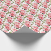 Roze rozen cadeaupapier (Hoek)