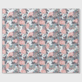 Roze rozen cadeaupapier (Vlak)