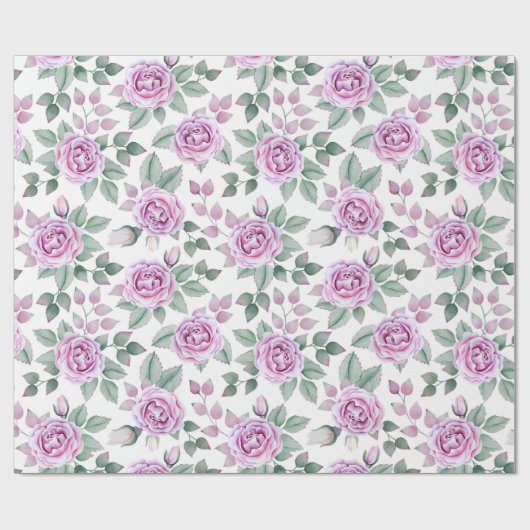 Roze rozen cadeaupapier (Vlak)