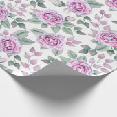 Roze rozen cadeaupapier (Hoek)