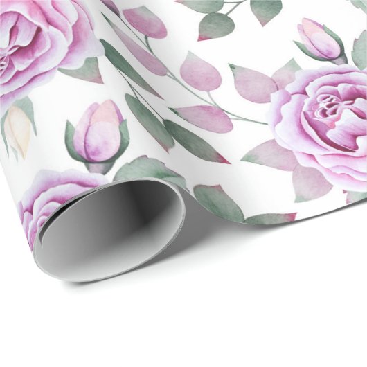 Roze rozen cadeaupapier (Rol Hoek)