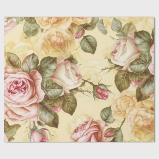  roze rozen cadeaupapier (Vlak)